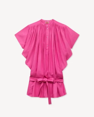Abito oversize plissettato in seta