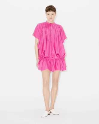 Abito oversize plissettato in seta