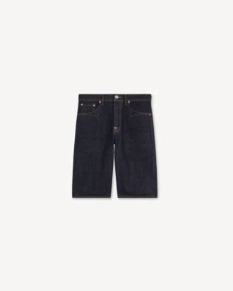 Bermuda boyfriend a vita bassa in denim giapponese