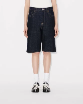 Bermuda boyfriend a vita bassa in denim giapponese
