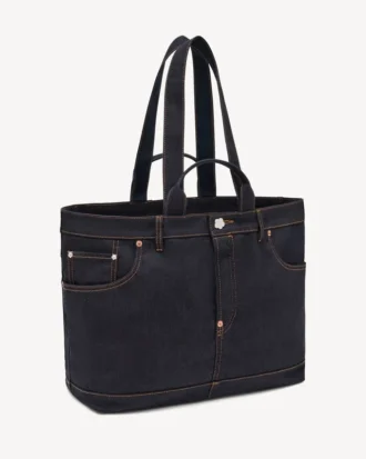 Borsa tote “Kenzo Five Pockets” in twill effetto denim