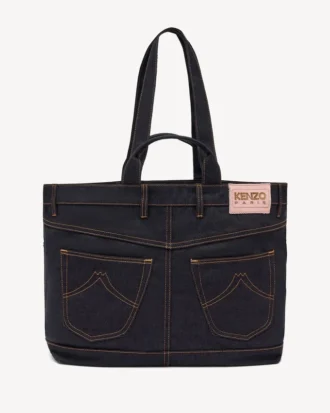 Borsa tote “Kenzo Five Pockets” in twill effetto denim