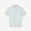 Camicia a maniche corte con ricamo “Kenzo Cartoon” in chambray stone bleach