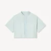 Camicia a maniche corte con ricamo “Kenzo Cartoon” in chambray stone bleach Camicia a maniche corte con ricamo “Kenzo Cartoon” in chambray stone bleach