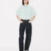 Camicia a maniche corte con ricamo “Kenzo Cartoon” in chambray stone bleach Camicia a maniche corte con ricamo “Kenzo Cartoon” in chambray stone bleach