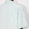 Camicia a maniche corte con ricamo “Kenzo Cartoon” in chambray stone bleach