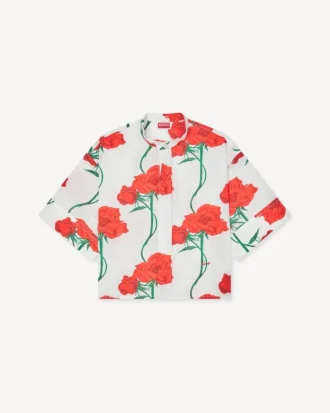 Camicia a maniche corte “Kenzo Archive Rose” in popeline di cotone