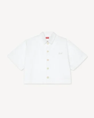 Camicia a maniche corte ‘Kenzo Signature’ in popeline di cotone