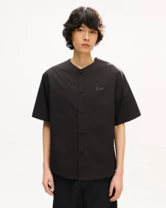 Camicia a maniche corte “Kenzo Signature” in popeline di cotone