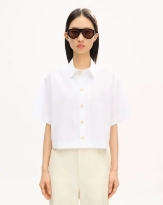 Camicia a maniche corte ‘Kenzo Signature’ in popeline di cotone