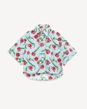 Camicia a maniche corte “Kenzo Tulip” in popeline di cotone