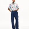 Camicia a maniche corte “Kenzo Tulip” in popeline di cotone