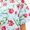 Camicia a maniche corte “Kenzo Tulip” in popeline di cotone