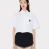 Camicia a maniche corte ricamata ‘Boke Flower 2.0’ in popeline di cotone Camicia a maniche corte ricamata ‘Boke Flower 2.0’ in popeline di cotone