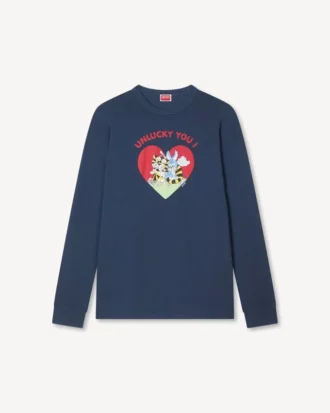 Camicia a maniche lunghe dal taglio morbido con disegno “Kenzo Cartoon” in cotone