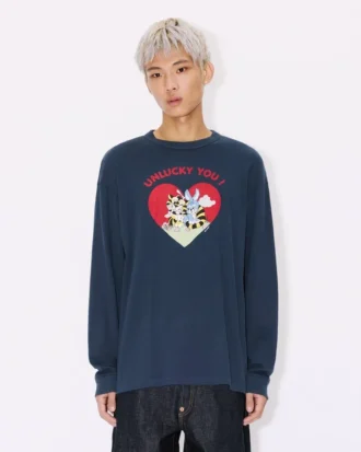 Camicia a maniche lunghe dal taglio morbido con disegno “Kenzo Cartoon” in cotone