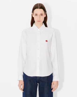 Camicia aderente ricamata “Boke Flower”