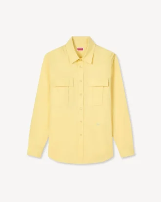 Camicia cargo in cotone e lino