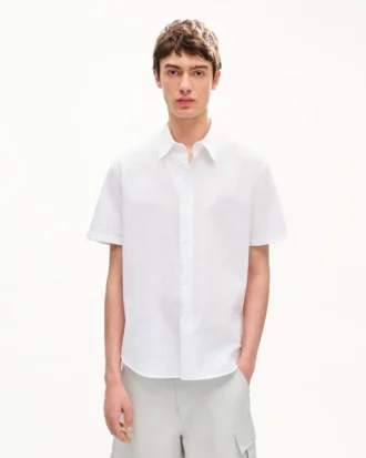 Camicia casual a maniche corte ‘Kenzo Signature’ in cotone seersucker