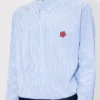 Camicia casual con ricamo “Boke Flower” in cotone seersucker Camicia casual con ricamo “Boke Flower” in cotone seersucker