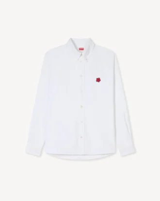 Camicia casual in cotone Oxford con ricamo “Boke Flower”