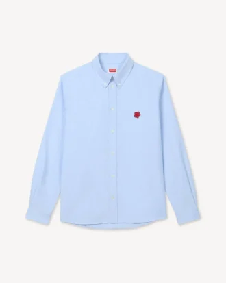 Camicia casual in cotone Oxford con ricamo “Boke Flower”
