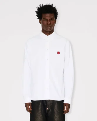Camicia casual in cotone Oxford con ricamo “Boke Flower”