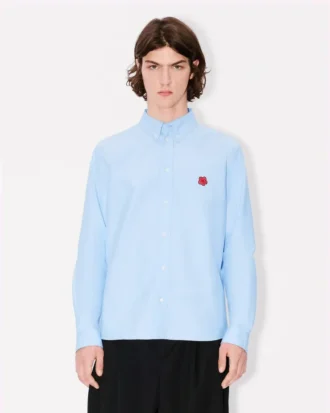 Camicia casual in cotone Oxford con ricamo “Boke Flower”