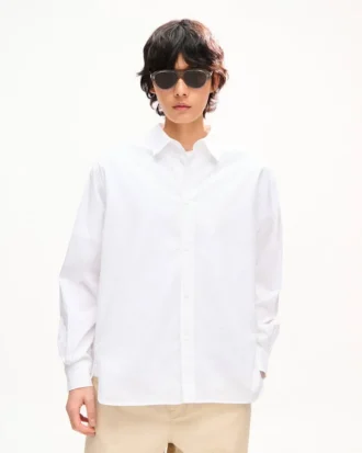 Camicia casual in popeline di cotone