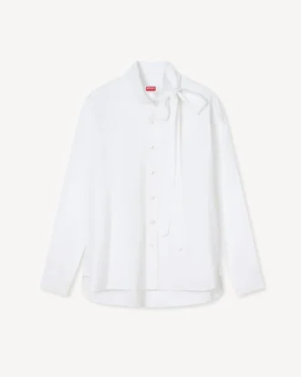 Camicia con colletto a fiocco in cotone