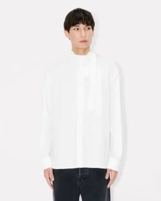 Camicia con colletto a fiocco in cotone