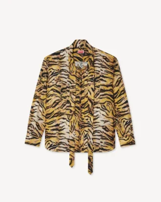 Camicia con fiocco “Kenzo Tiger” in cotone