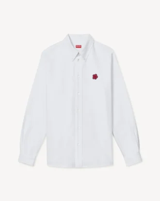 Camicia con ricamo “Boke Flower” in cotone Oxford