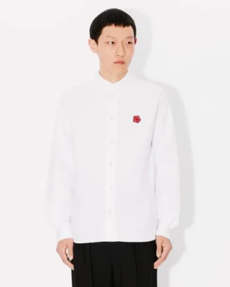 Camicia con ricamo “Boke Flower” in cotone Oxford