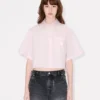 Camicia corta con spalle scese ‘Boke Flower 2.0’ in popeline di cotone Camicia corta con spalle scese ‘Boke Flower 2.0’ in popeline di cotone