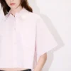 Camicia corta con spalle scese ‘Boke Flower 2.0’ in popeline di cotone Camicia corta con spalle scese ‘Boke Flower 2.0’ in popeline di cotone