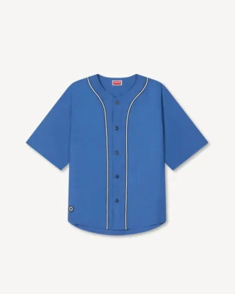 Camicia da baseball a maniche corte ‘Boke Flower 2.0’ in popeline di cotone