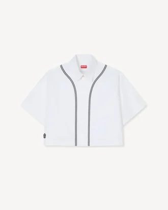 Camicia da baseball a maniche corte ‘Boke Flower 2.0’ in popeline di cotone