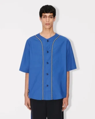 Camicia da baseball a maniche corte ‘Boke Flower 2.0’ in popeline di cotone