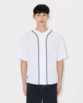 Camicia da baseball a maniche corte ‘Boke Flower 2.0’ in popeline di cotone