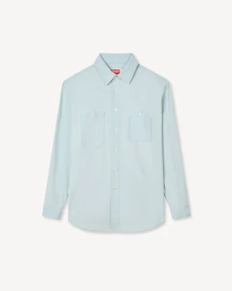 Camicia da lavoro in chambray stone bleach