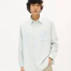 Camicia da lavoro in chambray stone bleach