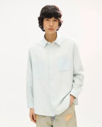Camicia da lavoro in chambray stone bleach