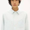 Camicia da lavoro in chambray stone bleach
