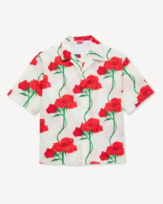 Camicia hawaiana a maniche corte “Kenzo Archive Rose” in cotone
