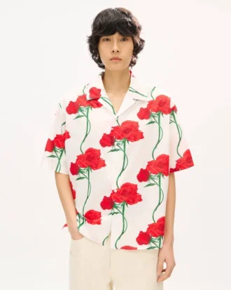 Camicia hawaiana a maniche corte “Kenzo Archive Rose” in cotone