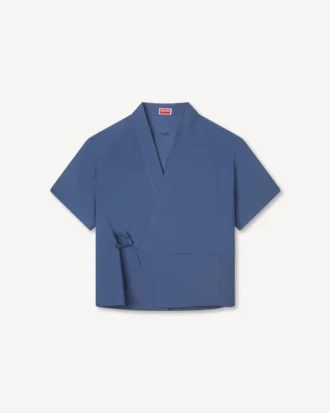Camicia kimono a maniche corte in cotone