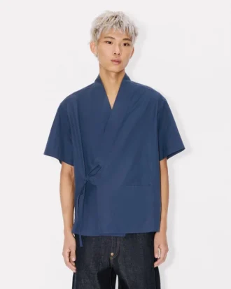Camicia kimono a maniche corte in cotone