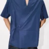 Camicia kimono a maniche corte in cotone