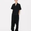 Camicia kimono a maniche corte in popeline di cotone